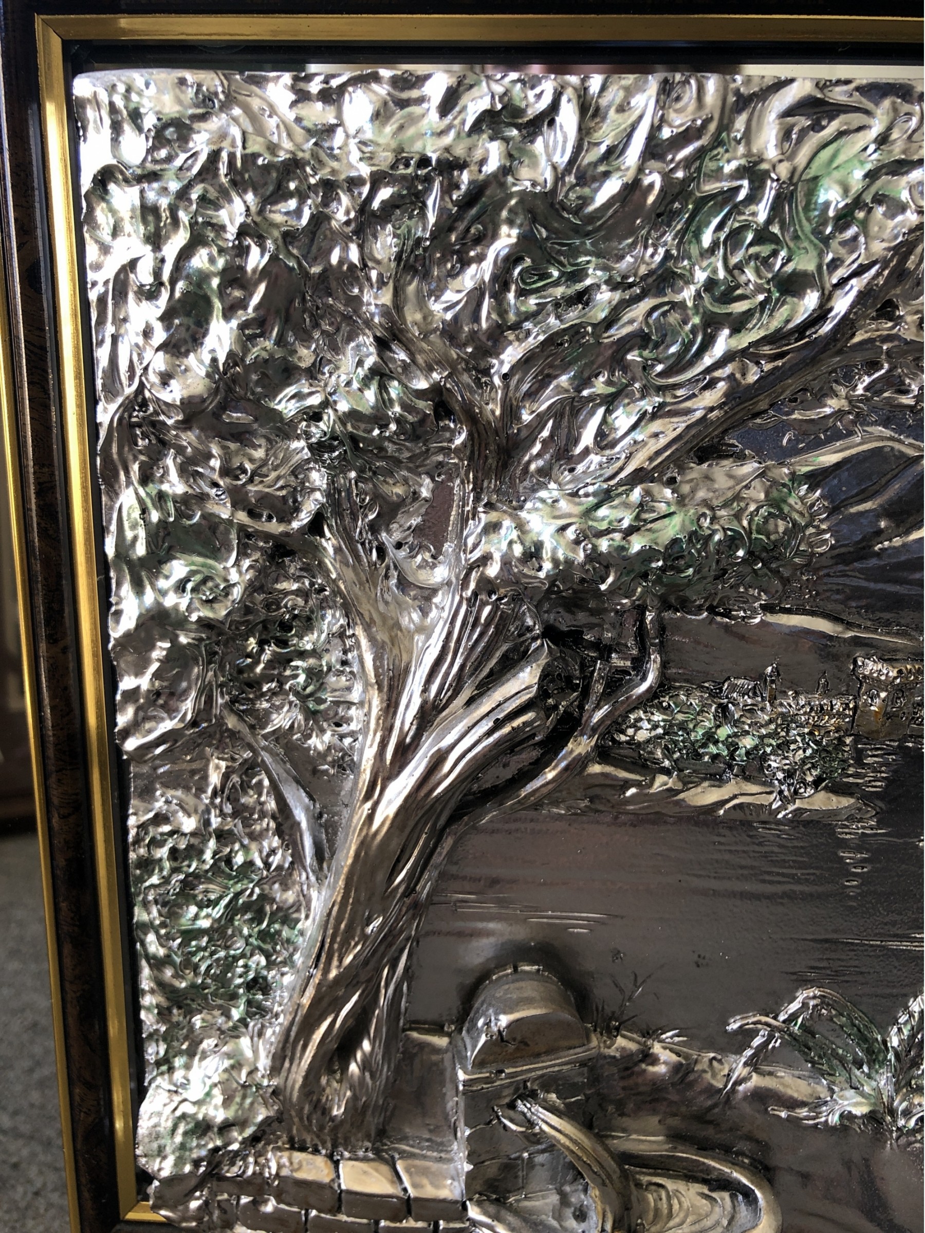 Italian Collezione D Arte Fiorentina Framed 3D Relief, Mirrored