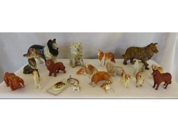 Collection Of Collies Mid-Century To Retro Ceramic, Rubber & Plastic