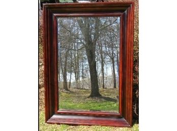 Large Sized Beveled Glass Deep Mahogany Finish Hall Or Living Room Mirror - Nice One