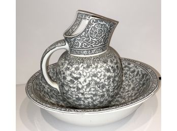 Beautiful English  Royal Doulton Wash Pitcher And Basin