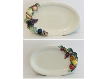 Two Giovanni Fruit Motif Serving Platters