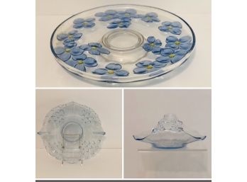 Pale Blue Pressed Glass Collection