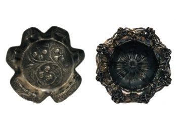 Two Round Pairpoint Nut Bowls