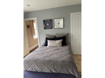 Gray And Blue Bedding And Pillows