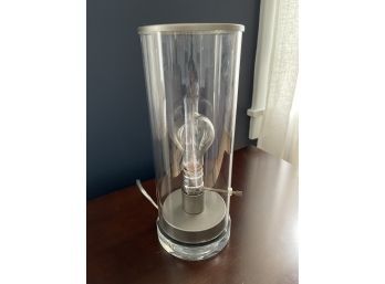 Retro Industrial Glass Cylinder Table Lamp