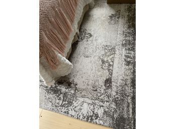 Gray And Silver Tones Distressed Area Rug