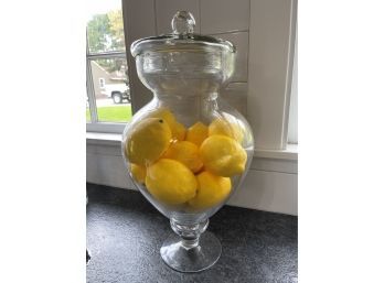Artificial Lemons In Glass Cannister