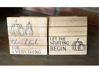 Thanksgiving Wooden Wall Art - Set Of 2