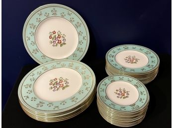 Rare Vintage Wedgwood Bone China Turquoise Color 70 Piece Set