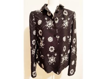 Armani Black Jacket With Floral Detail Size XL