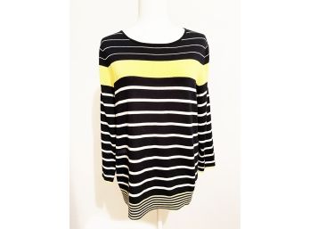 Talbot's Striped Yellow And Black Shirt Size 18 With Yellow Jacket Size XL