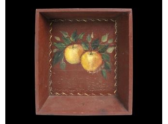 Delightful Signed Hand Painted Wooden Tray