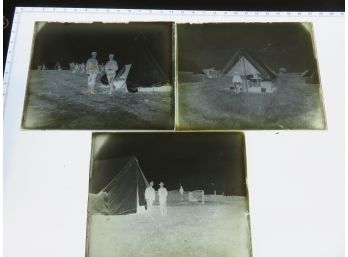 Officers Posing Glass Plate Negatives
