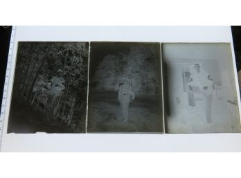 Officers Posing For Pictures Glass Plate Negatives