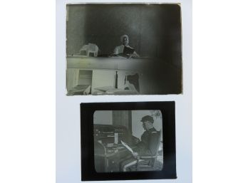 Officer At Desk 1896 Glass Plate Negative