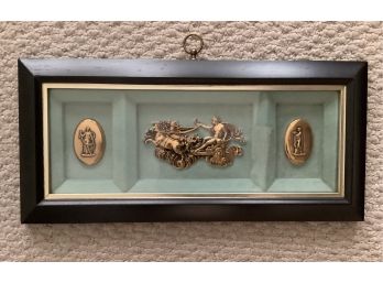 Vintage Brass Empire Period Brass Figurines Mounted And Professionally Framed