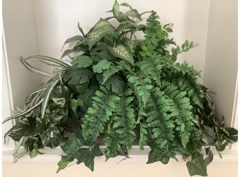 Large Mixed Greenery In Pretty Basket  And You Dont Have To Water It!!