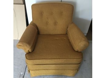 Stunning Vintage Mid Century Modern Features A Wide Design With Overstuffed Cushion Tweed Orange/yell