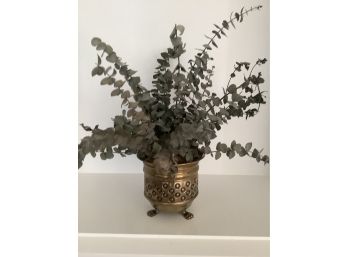 Eucalyptus Arrangement In Copper And Black Colored Vase Made In England
