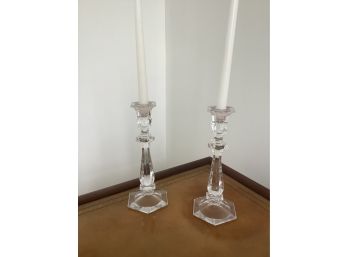Pair Of Crystal Candlestick Holders