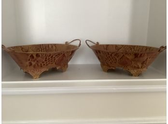 Two Unique Tin Decorative Baskets
