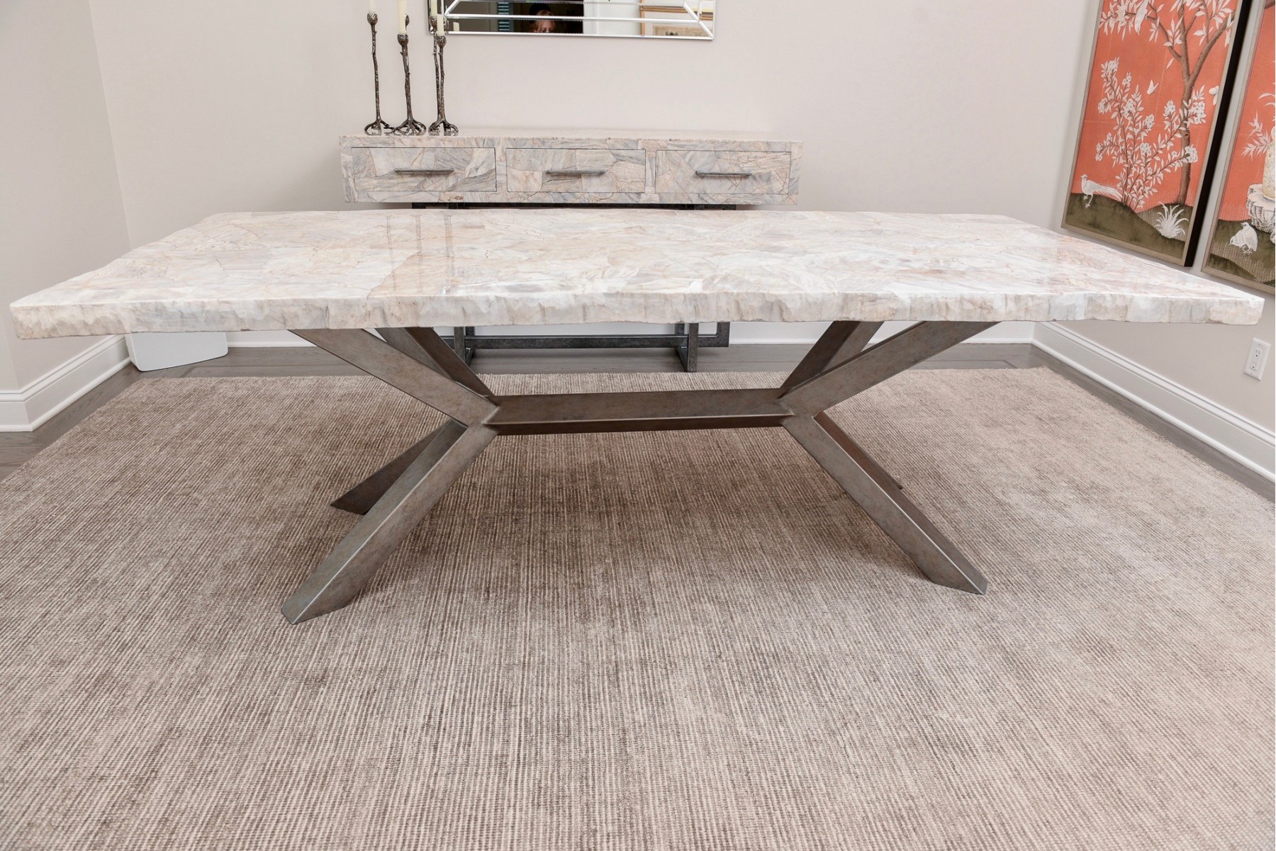 Dining Chair Arhaus Petra Round Dining Table ARHAUS Petra Century