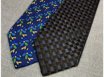 Two Fabulous All Silk YVES SAINT LAURENT / RIVE GAUCHE - Both In Like New Condition - NICE TIES ! WOW !