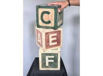 Vintage & Very Cool VERY LARGE All Hand Painted Childs Blocks - Store Window Display ? - IVE NEVER SEEN THESE