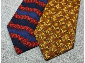 Two Brand New CHRISTIAN DIOR Silk Ties - BOTH NEW - With Hang Tags - $200 Each Retail Price - GREAT TIES !