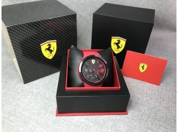 Fantastic All Silicone FERRARI Watch - Large Case - Brand New In Box - Very Lightweight Racing Watch - NICE !