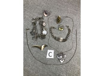 Lovely Group Lot Of STERLING SILVER / 925 Jewelry - 6.0 Troy Ounces - One Pin Is Sterling & 14kt Yellow Gold