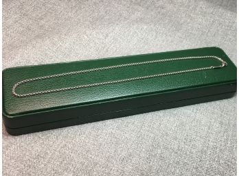 Lovely Brand New CHOPARD 18kt White Gold Necklace - Very Simple & Elegant - 16-1/2' Long - 8.5 G.  Or 5.5 DWT