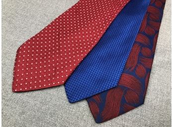 Three All Silk BOTTEGA VENETA Ties - Three FANTASTIC Expensive Ties - One Is New With Tag - GREAT LOT !