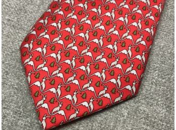 Fantastic BRAND NEW With Tag - HERMES Graphic Silk Tie Reindeer / Christmas - $200 Retail - Fantastic Silk Tie