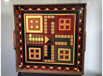 Fantastic Large Antique / Folk Art Style Game Board / Tray - (2 OF 2) Nice Decorative Piece - See Other One
