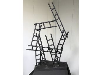 Interesting Ladders Sculpture - All Hand Made Aluminium - Nine Ladders - Interesting Art Piece - Nice Decor