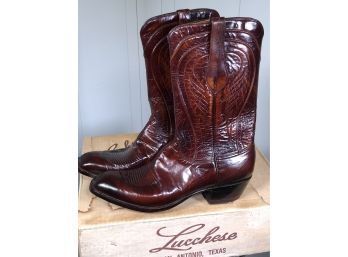 Fantastic Brand New Unused LUCCHESE Cowboy Boots Size 13D - Paid $300 At Neiman Marcus 25 Years Ago