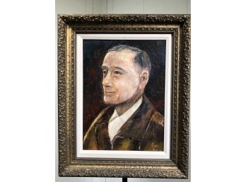 Nice Vintage Oil On Canvas Portrait In Original Frame - Signed C LONG 1962 - Instant Ancestor Piece !