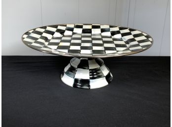 Fabulous Large MacKENZIE CHILDS Courtly Check Cake Stand / Pedestal - Excellent Condition - VERY NICE PIECE !