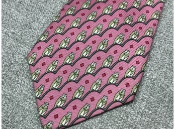 Fantastic Like New HERMES Graphic Silk Tie- Old Wise Owl - $200 Retail - Fantastic All Silk Tie