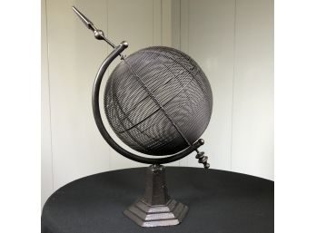 Very Nice Heavy Cast Iron & Steel Wire Armillary - Lovely Garden Decor - Well Made - High Quality - NICE !