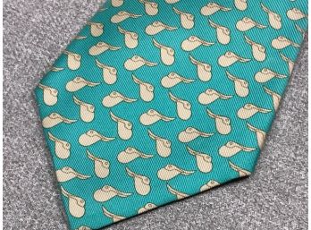 Fantastic Like New HERMES Graphic Silk Tie - Leather Saddles - $200 Retail - Fantastic All Silk Tie
