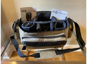 Nikon E Series 36-72mm F/3.5 And 75-150mm Lenses Power Supply Plugs And Padded Carrying Case