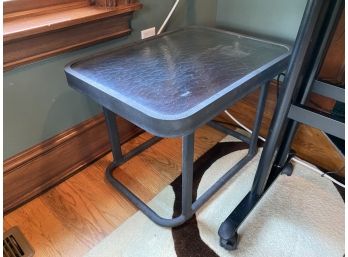 Coated Aluminum Indoor / Outdoor Glass Top Accent Table