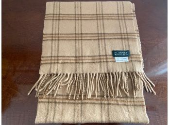 Blarney Woolen Mills Cashmere Fringed Plaid Scarf