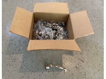 Large Lot Of Brushed Nickel Cabinet / Drawer Knobs And Pulls