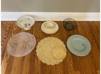 Lovely Bundle Of Vintage Gold Trimmed Fine Porcelain, Silver Plate And Decorative Serve Ware