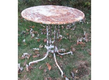 Small White Metal Outdoor Side Table
