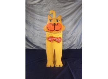 Wood Cat Toilet Paper Roll Holder