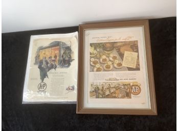 Pair Of A&P Framed Advertisement Lot